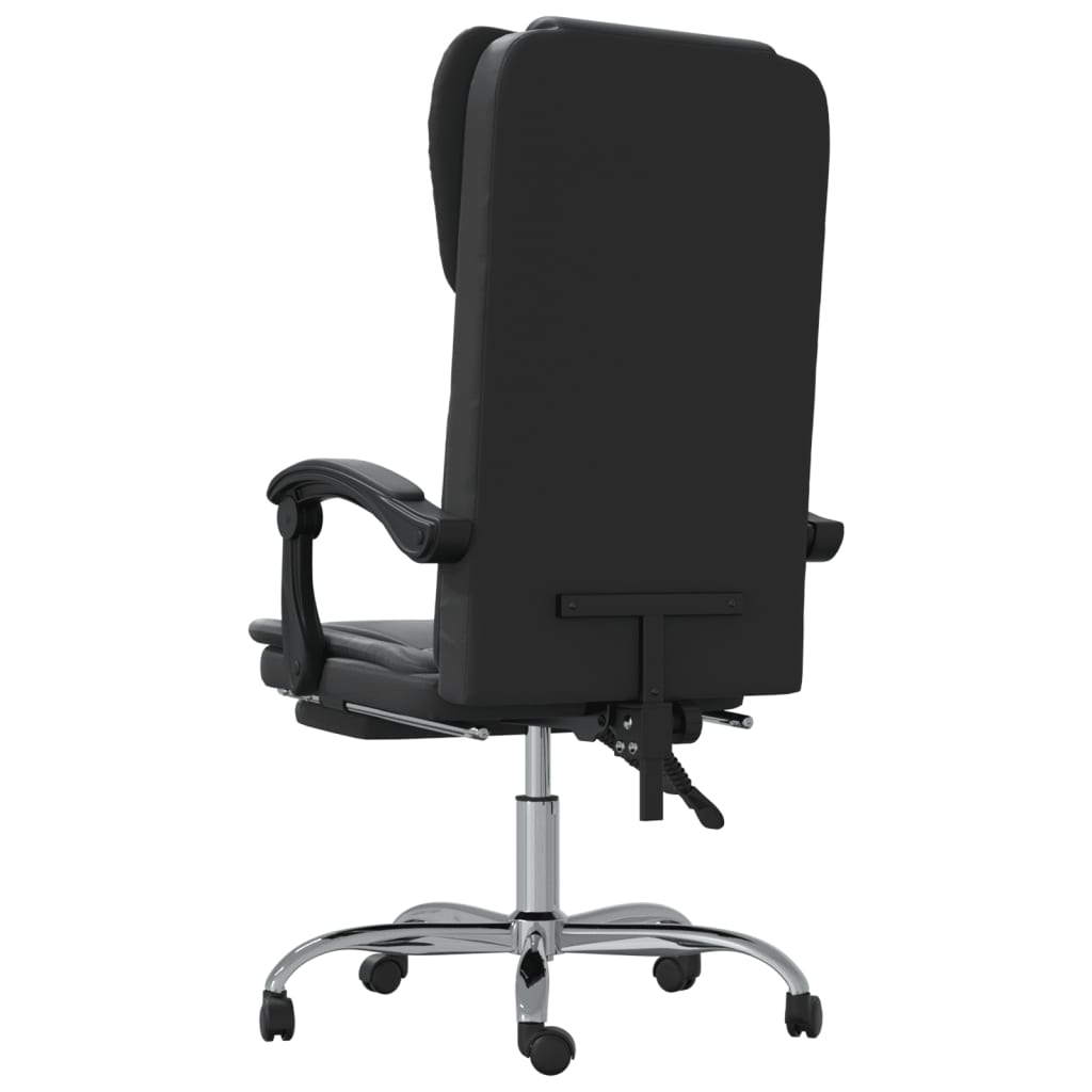 vidaXL Reclining Office Chair - Black Faux Leather Ergonomic Design for Ultimate Comfort - BEYRUN