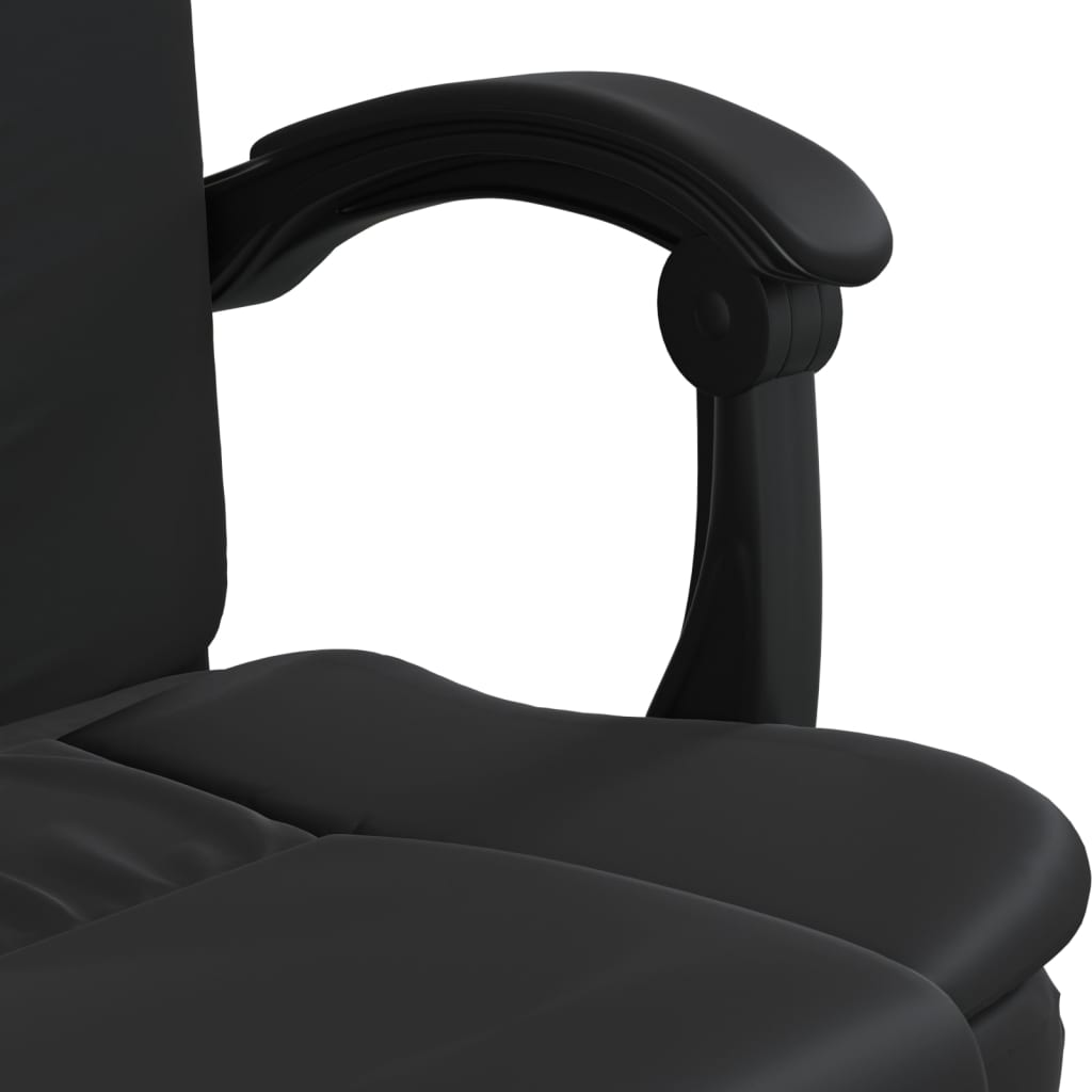 vidaXL Reclining Office Chair - Black Faux Leather Ergonomic Design for Ultimate Comfort - BEYRUN