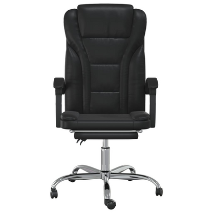 vidaXL Reclining Office Chair Black Faux Leather - Comfort and Style at Your Workspace - BEYRUN