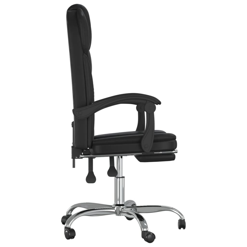 vidaXL Reclining Office Chair Black Faux Leather - Comfort and Style at Your Workspace - BEYRUN