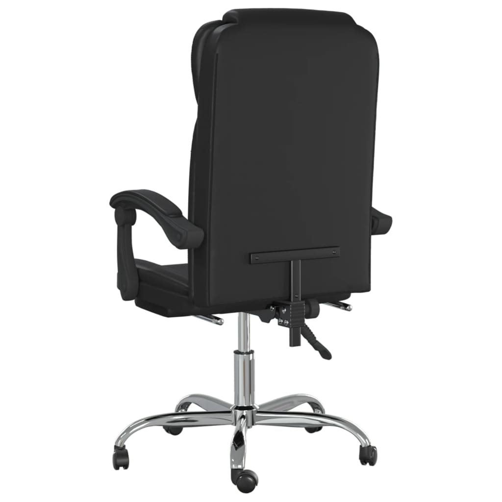 vidaXL Reclining Office Chair Black Faux Leather - Comfort and Style at Your Workspace - BEYRUN