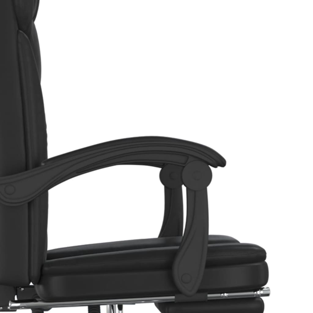 vidaXL Reclining Office Chair Black Faux Leather - Comfort and Style at Your Workspace - BEYRUN