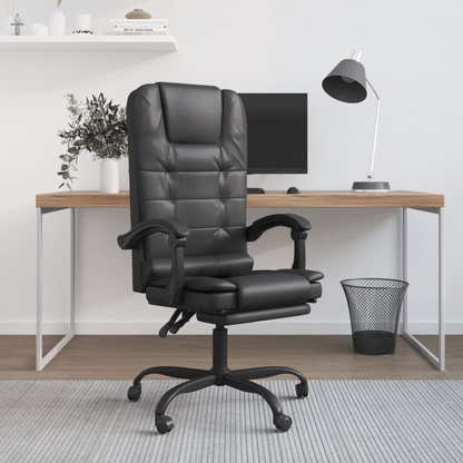 vidaXL Massage Reclining Office Chair Black Faux Leather – Comfortable & Stylish - BEYRUN