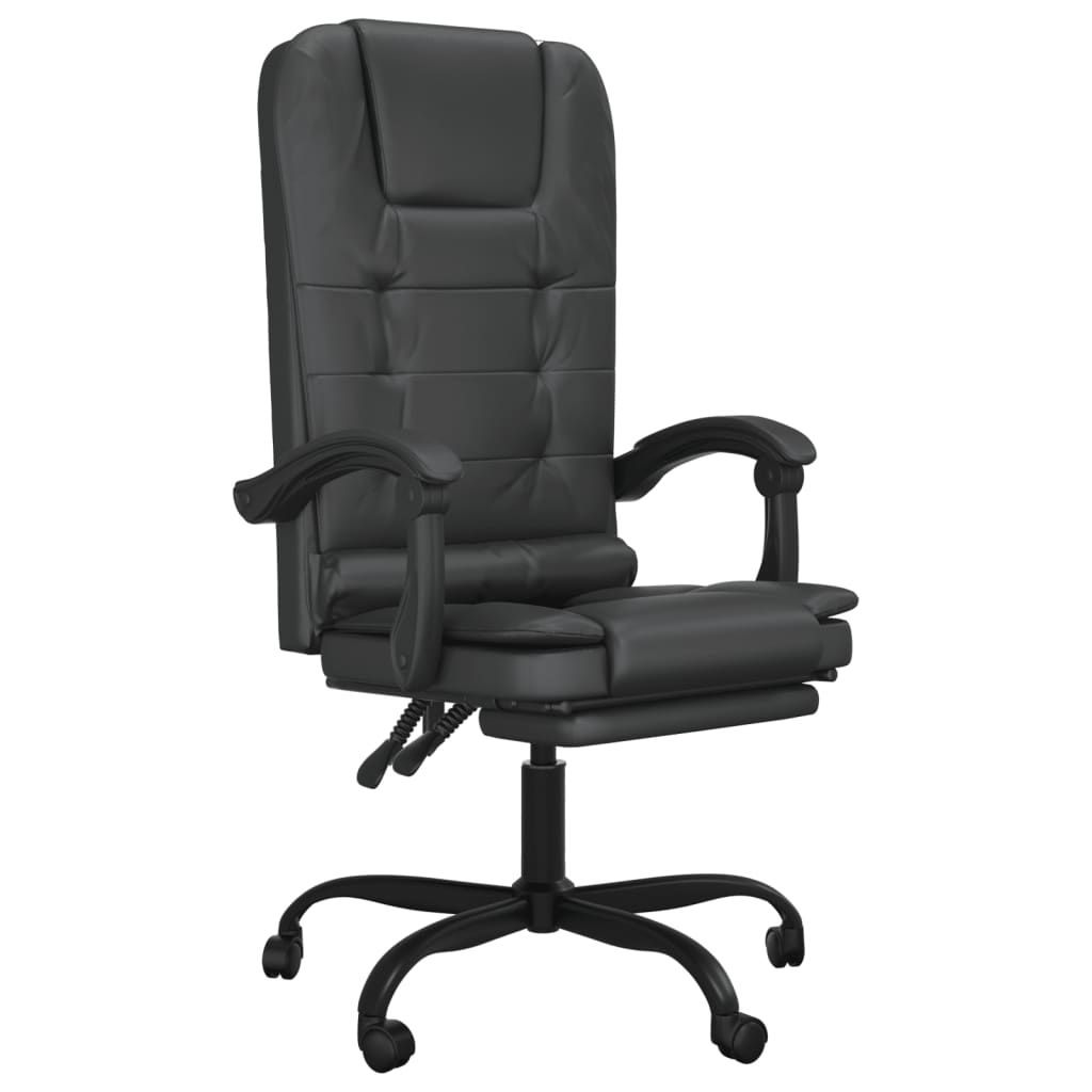 vidaXL Massage Reclining Office Chair Black Faux Leather – Comfortable & Stylish - BEYRUN