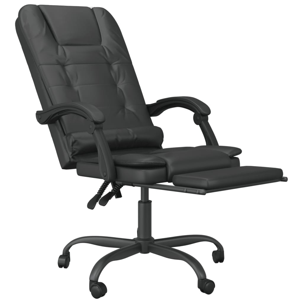 vidaXL Massage Reclining Office Chair Black Faux Leather – Comfortable & Stylish - BEYRUN