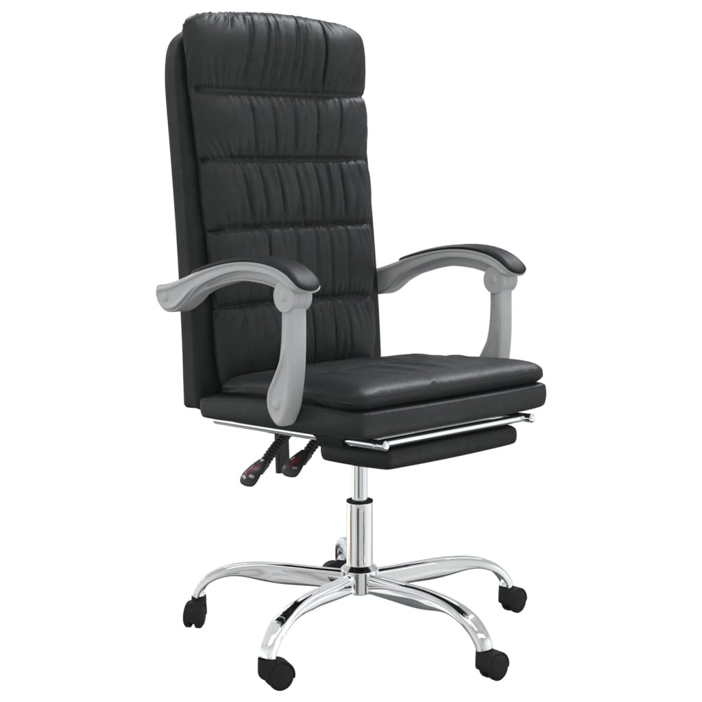 vidaXL Black Faux Leather Reclining Office Chair - Ultimate Comfort and Style for Your Workspace - BEYRUN