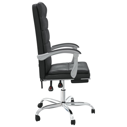 vidaXL Black Faux Leather Reclining Office Chair - Ultimate Comfort and Style for Your Workspace - BEYRUN