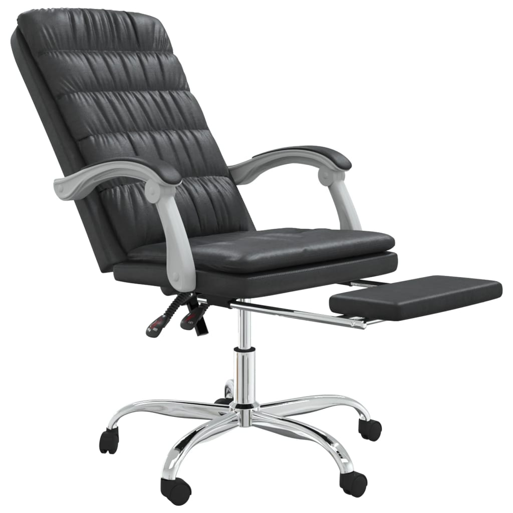 vidaXL Black Faux Leather Reclining Office Chair - Ultimate Comfort and Style for Your Workspace - BEYRUN