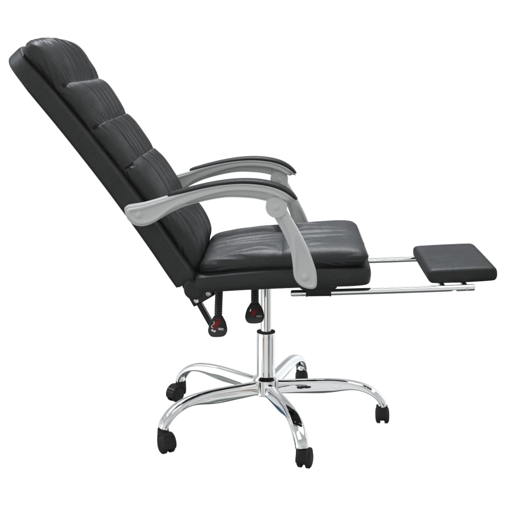 vidaXL Black Faux Leather Reclining Office Chair - Ultimate Comfort and Style for Your Workspace - BEYRUN