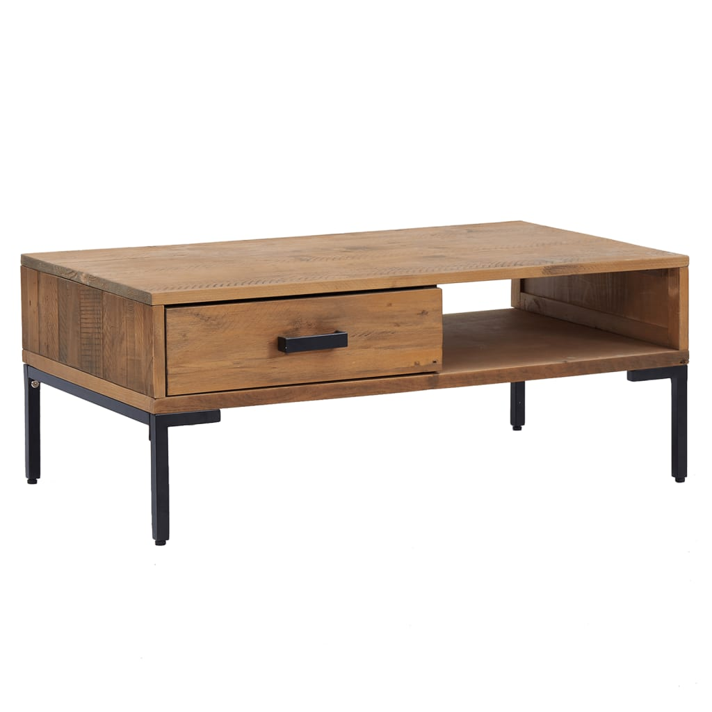 vidaXL Coffee Table 90x50x35 cm | Solid Pinewood | Vintage Industrial Look - BEYRUN