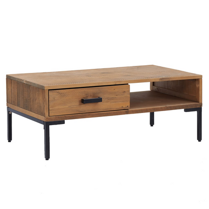 vidaXL Coffee Table 90x50x35 cm | Solid Pinewood | Vintage Industrial Look - BEYRUN