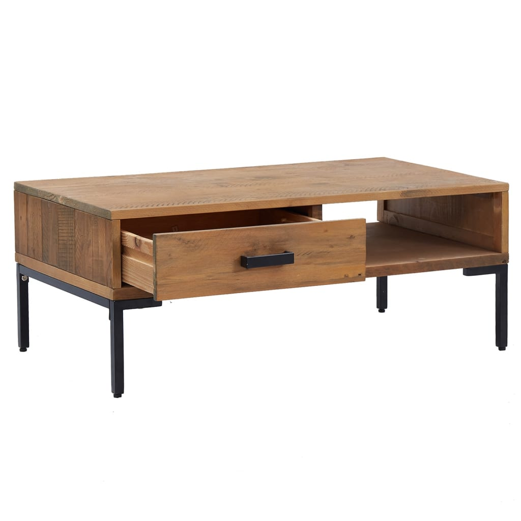 vidaXL Coffee Table 90x50x35 cm | Solid Pinewood | Vintage Industrial Look - BEYRUN