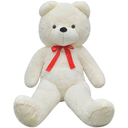 vidaXL XXL Soft Plush Teddy Bear Toy - 160 cm White - Lifelike Style, Perfect Gift for Loved Ones