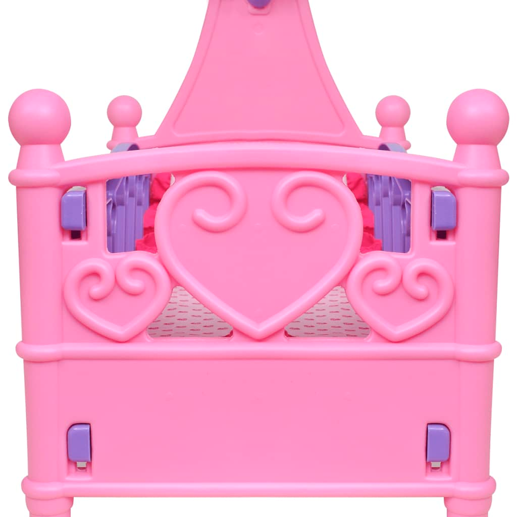 Charming Kids' Playroom Toy Doll Bed - Pink & Purple - Perfect for Playtime - BEYRUN