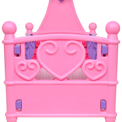 Charming Kids' Playroom Toy Doll Bed - Pink & Purple - Perfect for Playtime - BEYRUN