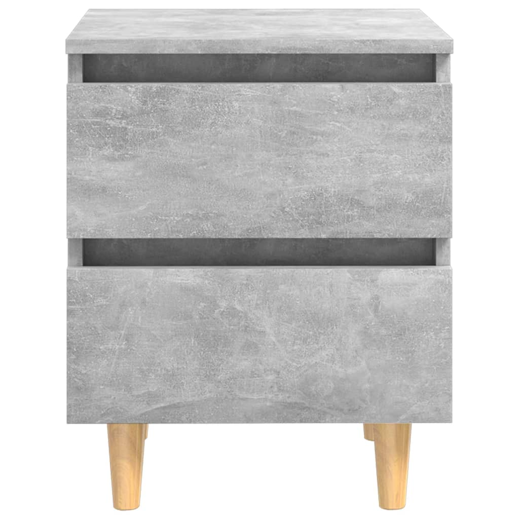 vidaXL Scandinavian Bed Cabinet with Solid Pinewood Legs, Concrete Grey, 40x35x50 cm - Modern & Chic Nightstand - BEYRUN