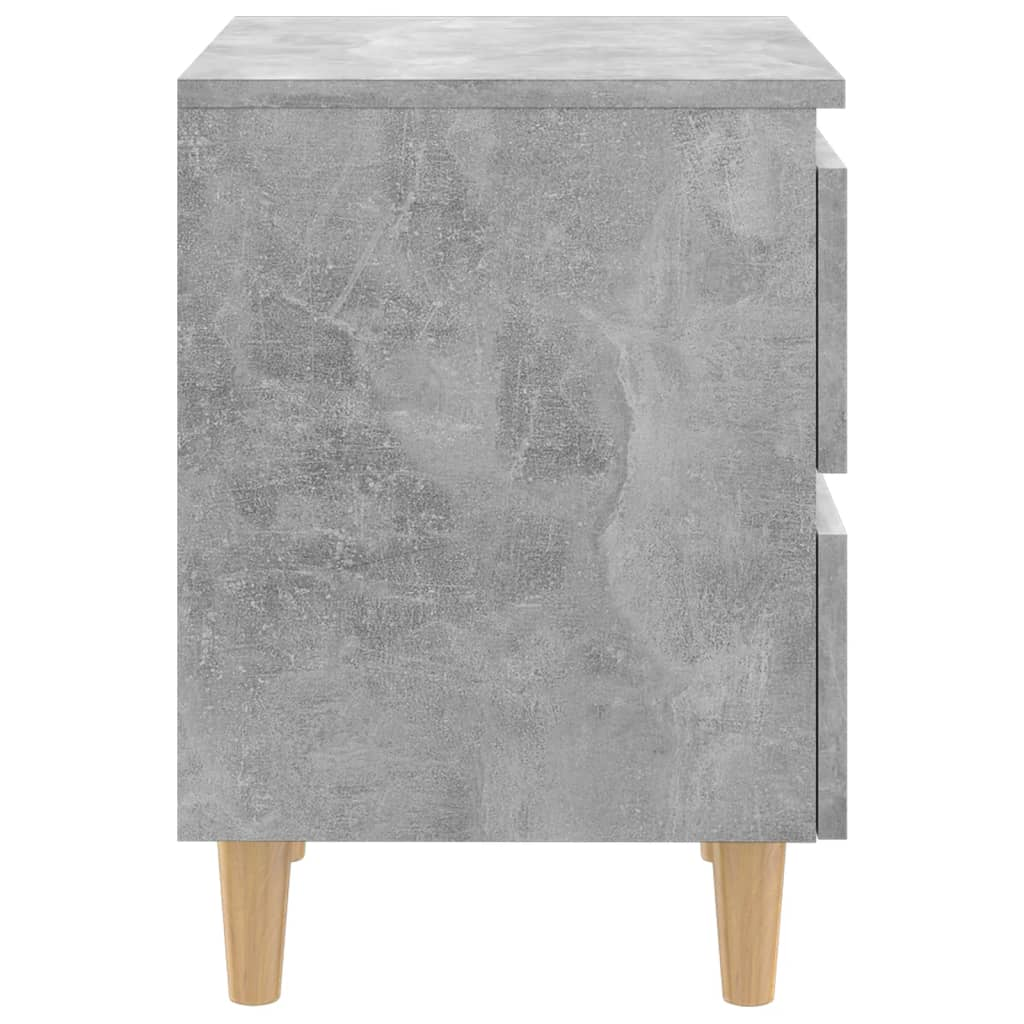 vidaXL Scandinavian Bed Cabinet with Solid Pinewood Legs, Concrete Grey, 40x35x50 cm - Modern & Chic Nightstand - BEYRUN