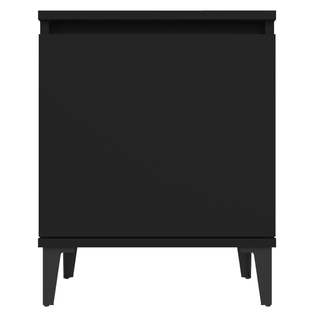 vidaXL Industrial Bed Cabinet with Metal Legs - Black, 40x30x50 cm - BEYRUN