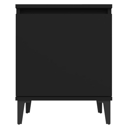 vidaXL Industrial Bed Cabinet with Metal Legs - Black, 40x30x50 cm - BEYRUN