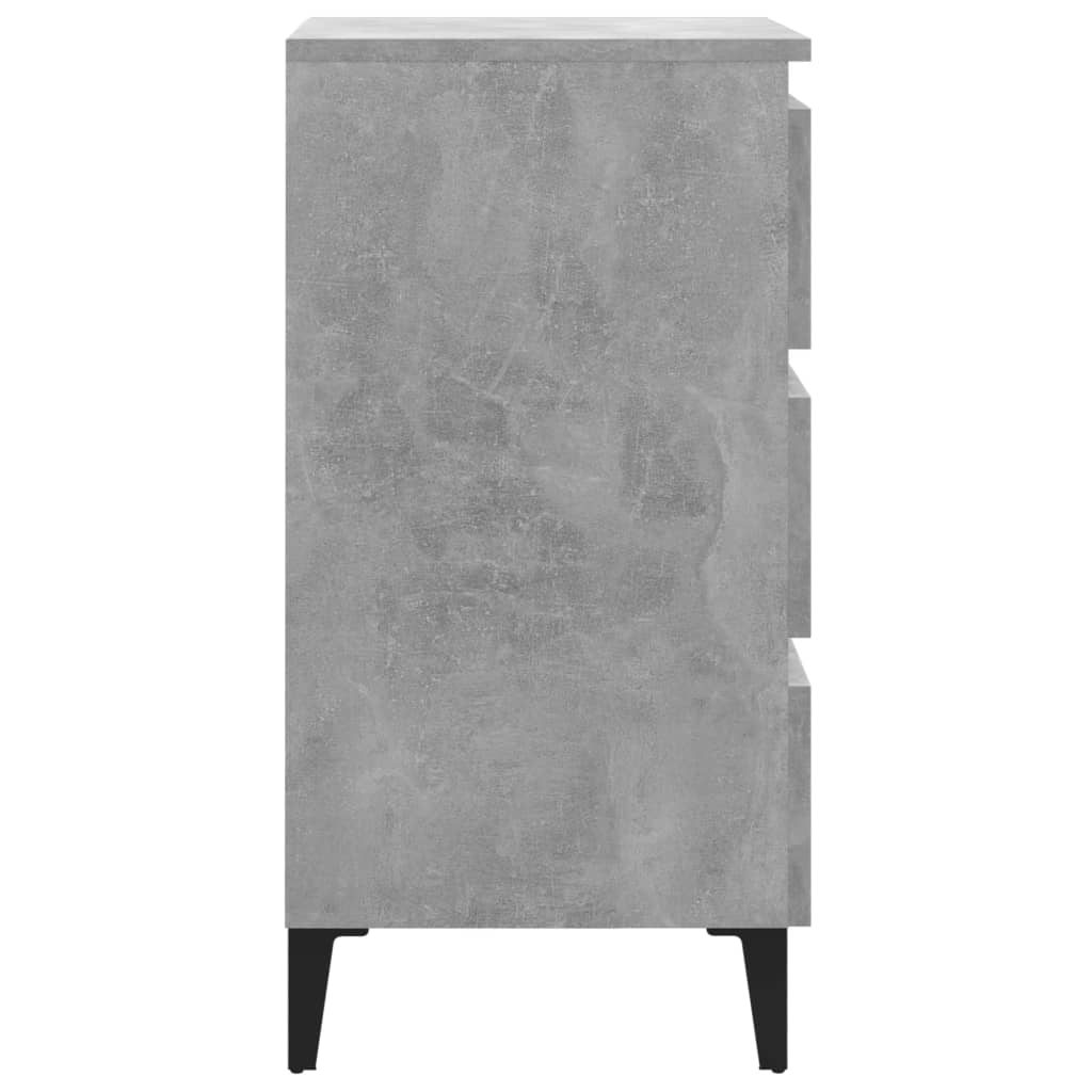 vidaXL Bed Cabinet with Metal Legs in Concrete Grey - 40x35x69 cm | Stylish & Functional Nightstand - BEYRUN