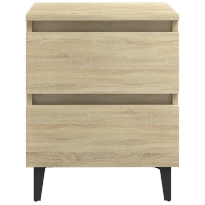 vidaXL Bed Cabinet Sonoma Oak - Engineered Wood Nightstand with Ample Storage, 40x35x50 cm - BEYRUN