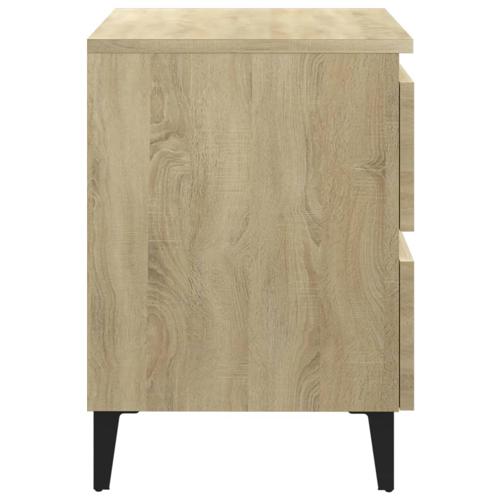 vidaXL Bed Cabinet Sonoma Oak - Engineered Wood Nightstand with Ample Storage, 40x35x50 cm - BEYRUN