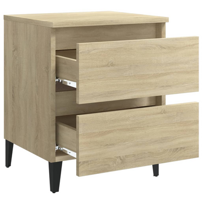 vidaXL Bed Cabinet Sonoma Oak - Engineered Wood Nightstand with Ample Storage, 40x35x50 cm - BEYRUN