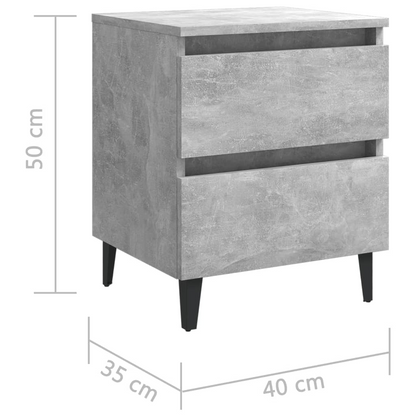 vidaXL Bed Cabinet Concrete Grey - Engineered Wood, 40x35x50 cm - Stylish & Sturdy Nightstand - BEYRUN