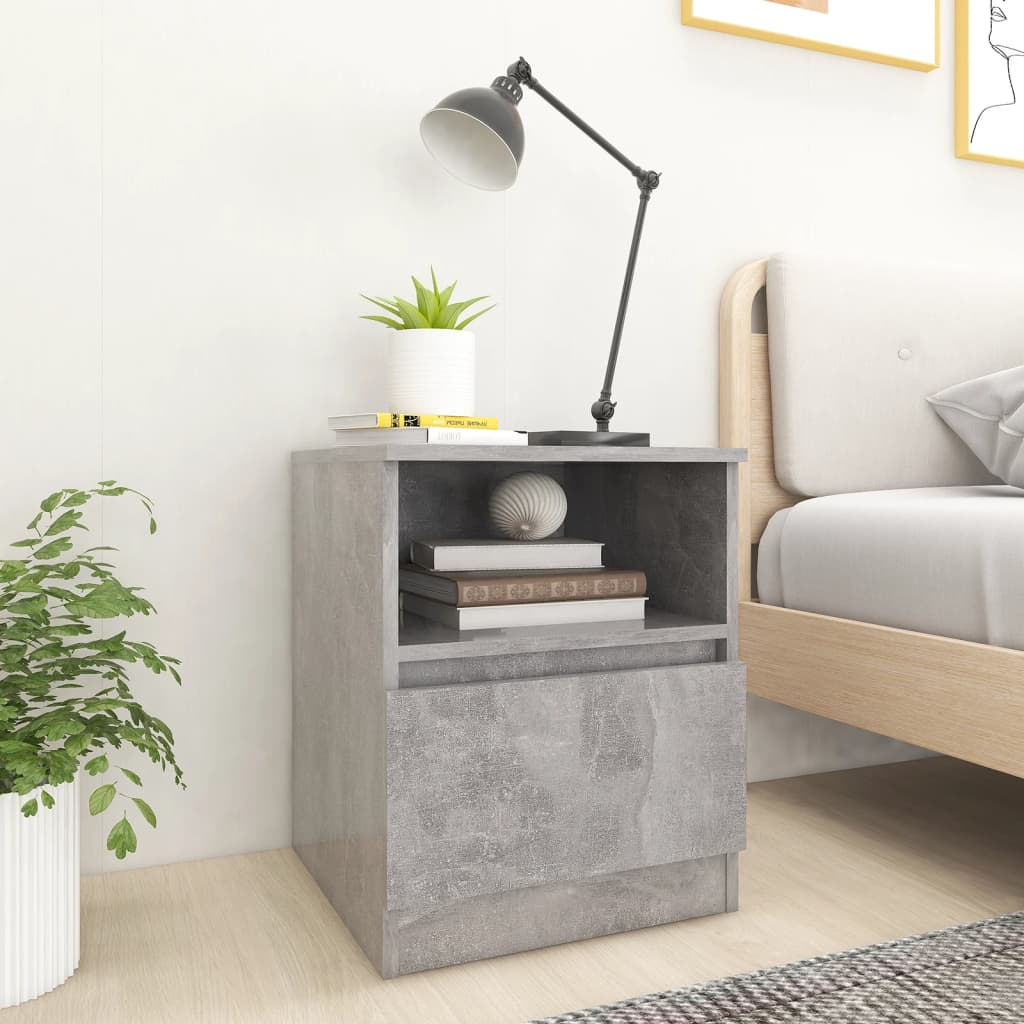 vidaXL Bed Cabinet in Concrete Grey - 40x40x50 cm Engineered Wood | Stylish & Functional Nightstand - BEYRUN