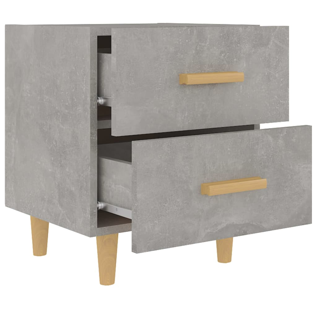 vidaXL Bed Cabinet Concrete Grey 40x35x47.5 cm - Modern Scandinavian Design with Ample Storage - BEYRUN