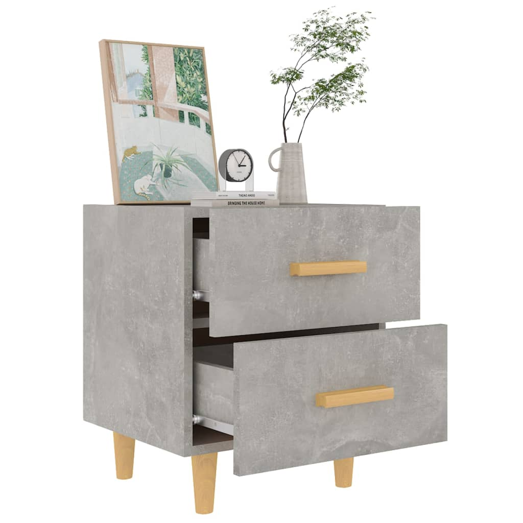 vidaXL Bed Cabinet Concrete Grey 40x35x47.5 cm - Modern Scandinavian Design with Ample Storage - BEYRUN