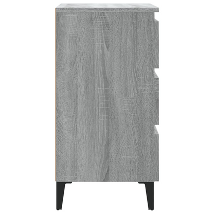 vidaXL Industrial Bedside Cabinet with Metal Legs in Grey Sonoma - 40x35x69 cm - BEYRUN