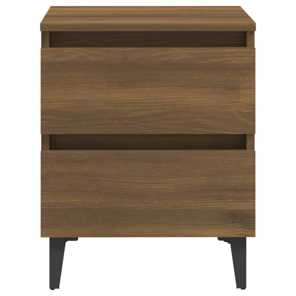 vidaXL Bed Cabinet with Metal Legs - Elegant Brown Oak Finish, 40x35x50 cm - BEYRUN