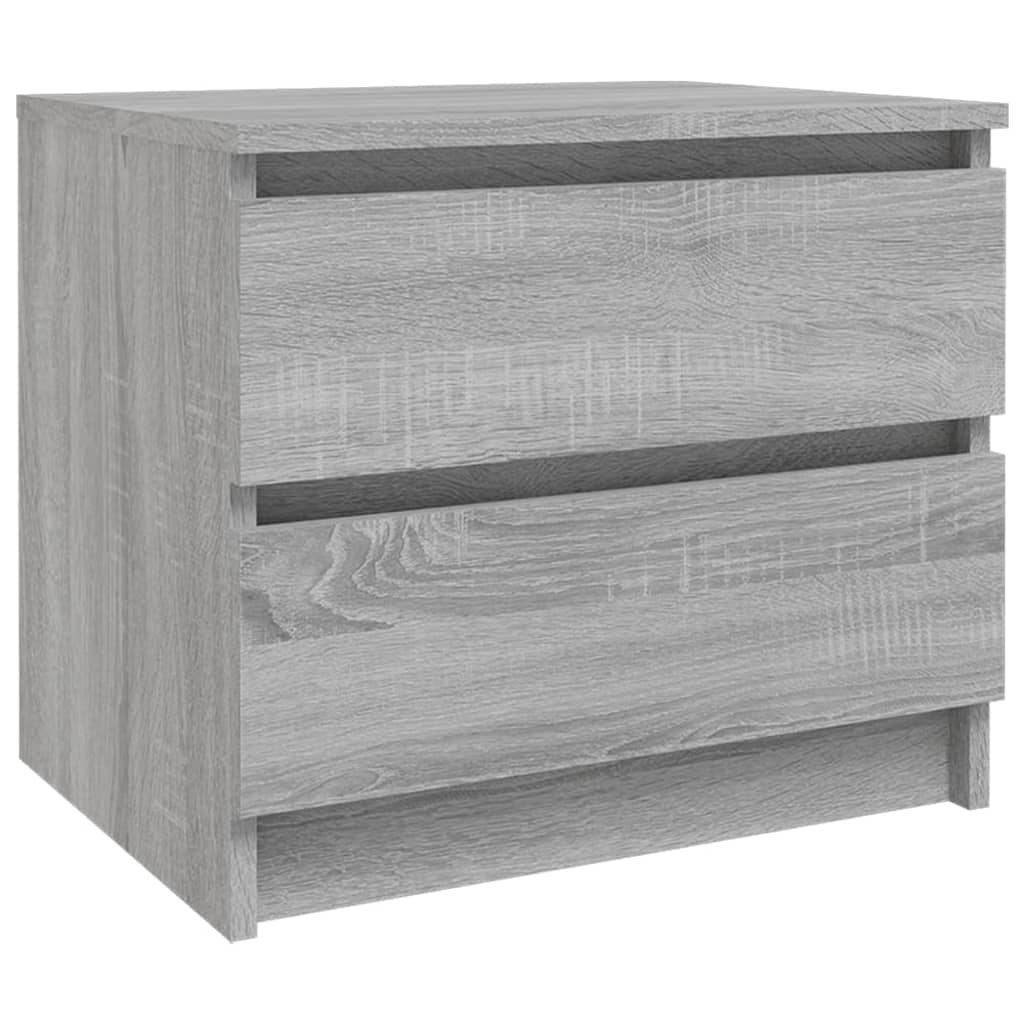 vidaXL Bed Cabinet Grey Sonoma | Engineered Wood Nightstand 50x39x43.5 cm - BEYRUN