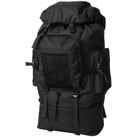 vidaXL Army-Style Backpack XXL 100 L Black - BEYRUN