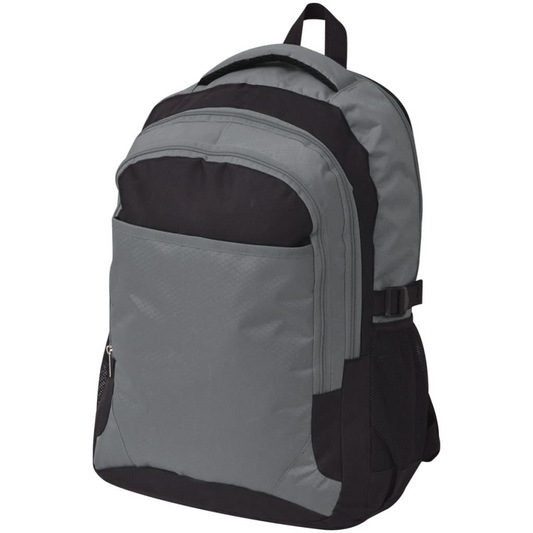 vidaXL School Backpack 40 L Black and Grey - BEYRUN