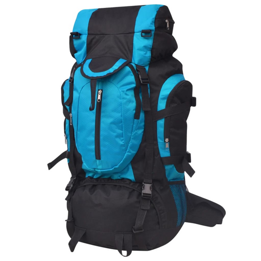 vidaXL Hiking Backpack XXL 75 L Black and Blue - BEYRUN