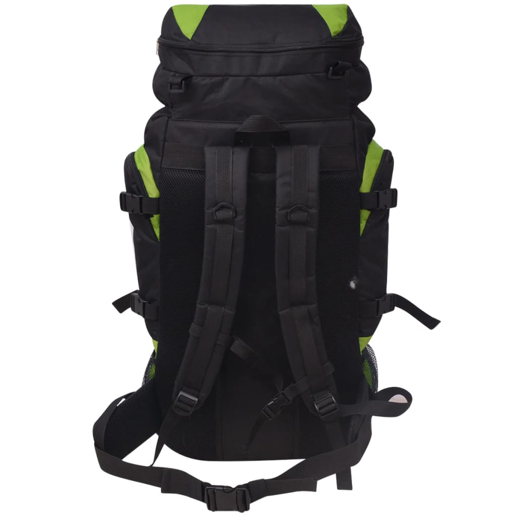 vidaXL Hiking Backpack XXL 75 L Black and Green - BEYRUN