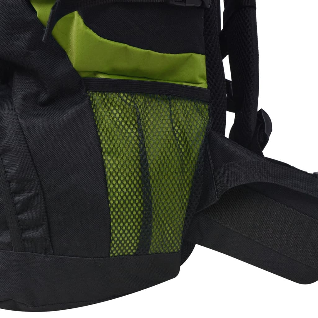 vidaXL Hiking Backpack XXL 75 L Black and Green - BEYRUN