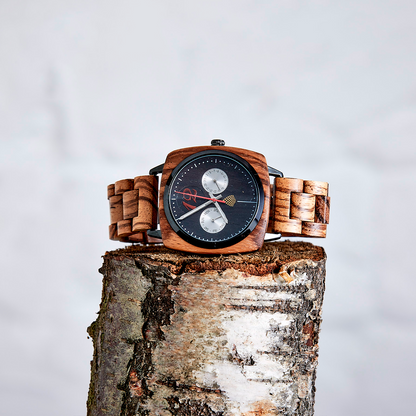 The Oak Watch - Handcrafted Vegan Timepiece | Eco-Friendly & Stylish, Upcycled Zebrawood - BEYRUN