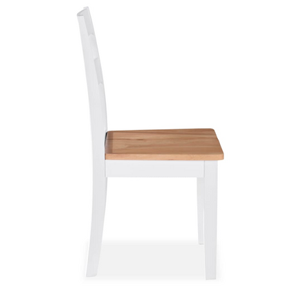 vidaXL Dining Chairs - Set of 6, White Solid Rubber Wood, Classic Elegant Design - BEYRUN