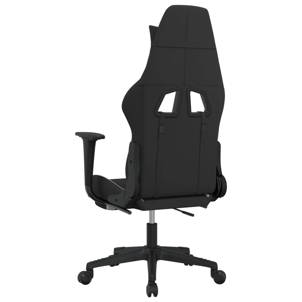 vidaXL Gaming Chair with Footrest - Black & White Fabric - Ergonomic & Adjustable