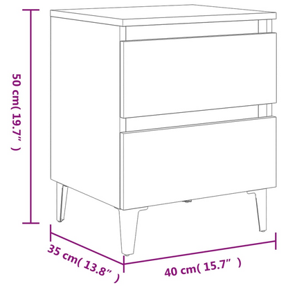 vidaXL Bed Cabinet Sonoma Oak - Engineered Wood Nightstand with Ample Storage, 40x35x50 cm - BEYRUN