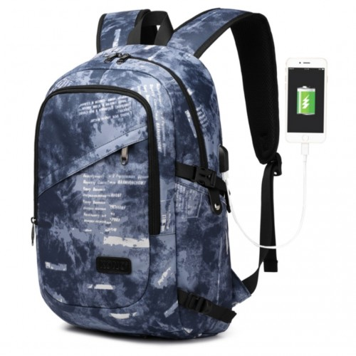 E6715 - Kono Business Laptop Backpack with USB Charging Port - Cloudy Blue - BEYRUN