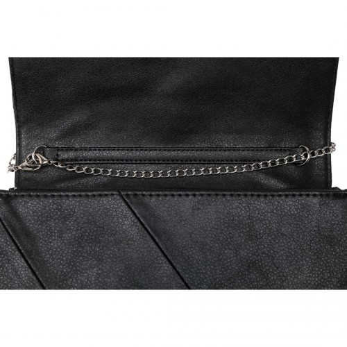 Miss Lulu Stylish Black Twill Clutch - Elegant Retro Chic Leather Chain Evening Bag for Formal Events - BEYRUN