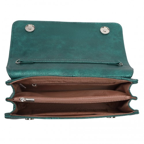 Miss Lulu Elegant Green Twill Clutch Leather Chain Evening Bag - Versatile Handbag for Formal & Casual Occasions - BEYRUN