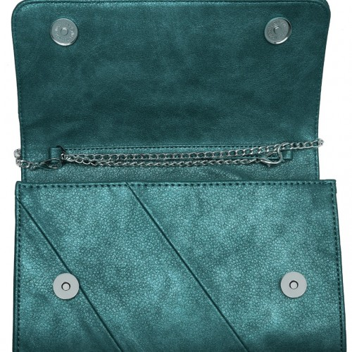 Miss Lulu Elegant Green Twill Clutch Leather Chain Evening Bag - Versatile Handbag for Formal & Casual Occasions - BEYRUN