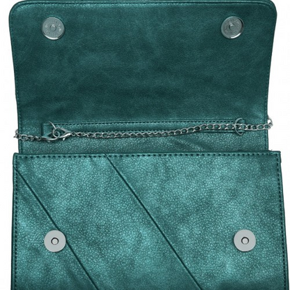 Miss Lulu Elegant Green Twill Clutch Leather Chain Evening Bag - Versatile Handbag for Formal & Casual Occasions - BEYRUN