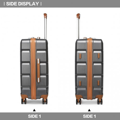 Kono 28 Inch Lightweight Hard Shell ABS Suitcase with TSA Lock - Grey | Stylish & Secure Travel Companion - BEYRUN