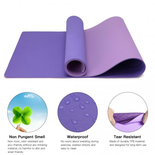 Yoga-1 Kono TPE Non-slip Classic Yoga Mat - Purple And Pink | Eco-friendly & Durable - BEYRUN